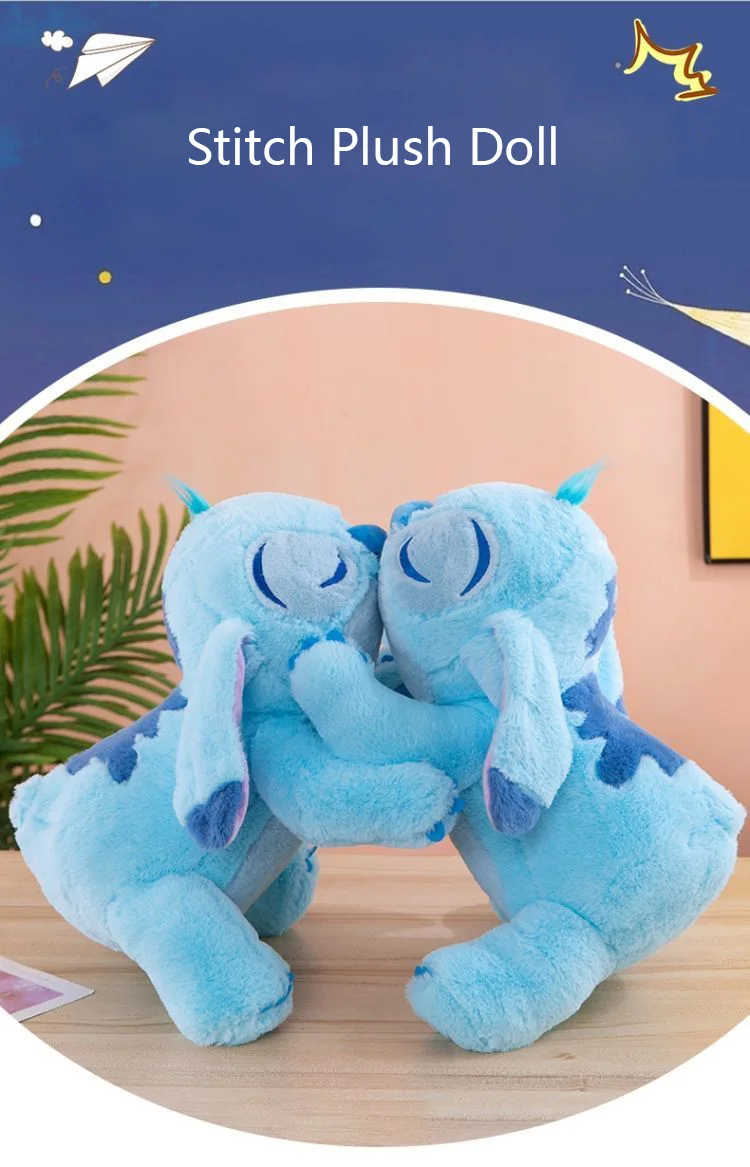 45/60cm Disney Winnie Stitch Plush Doll Cute Cartoon Stuffed Plush
