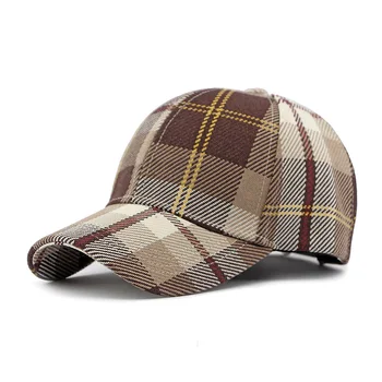 Classico berretto da baseball pied de poule per uomo e donna - Cappello da sole traspirante per la primavera/autunno - Berretto da coppia scozzese vintage 1