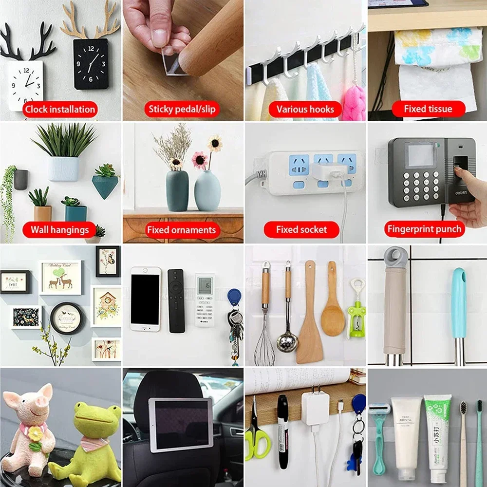 Double Sided Adhesive Tape 1M-10M Ultra-strong Transparent Washable Strips Mounting for Decoration
