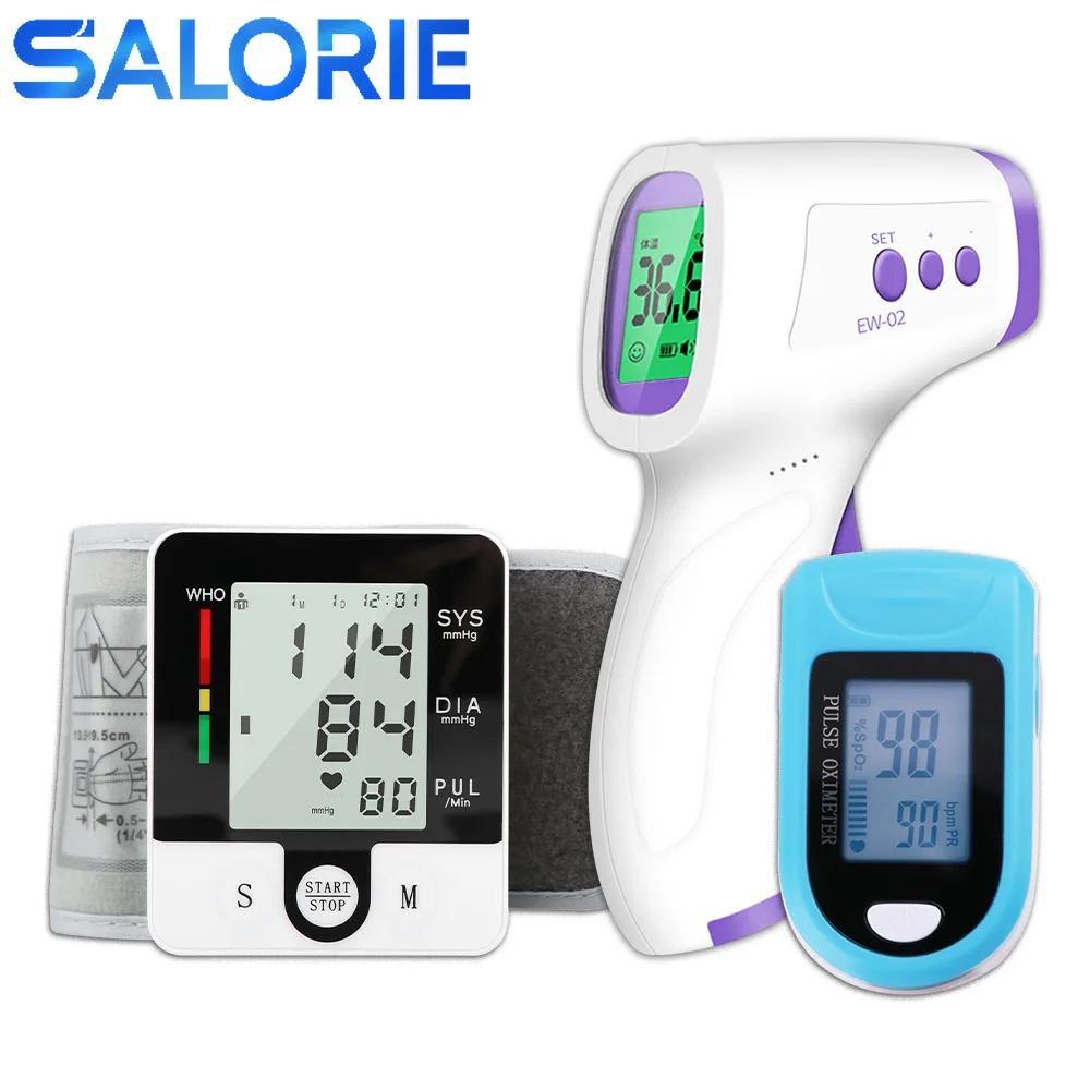 Finger Clip Oximetry Fingertip Pulse Blood Pressure Monitor Sphygmomanometer Tonometer Tensiometer Thermometer - Oximetry - AliExpress
