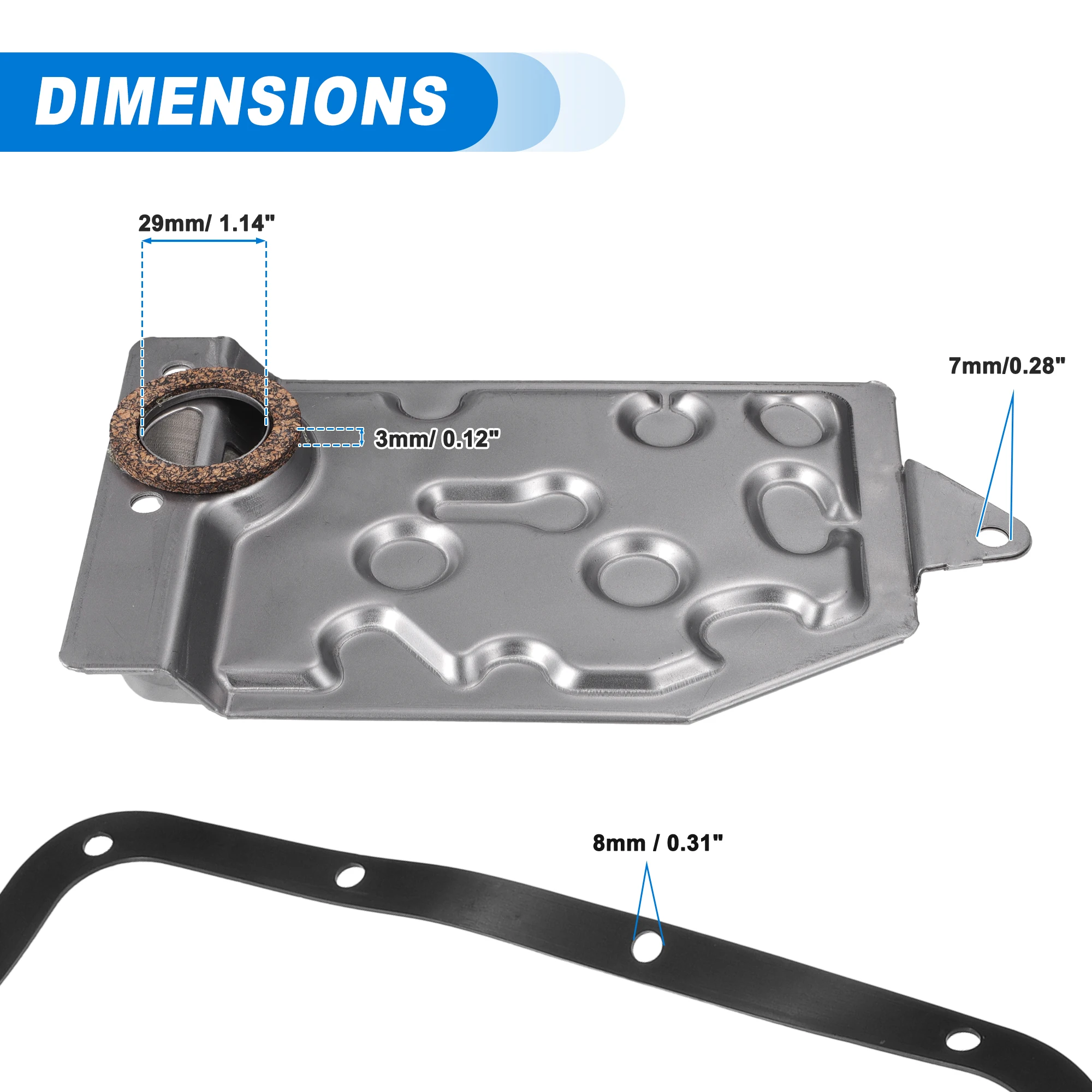 UXCELL Automatic Transmission Filter Kit CVT Oil Cooler Filter Oil Pan Gasket Kit for Toyota Corolla 2001 2002 94850449