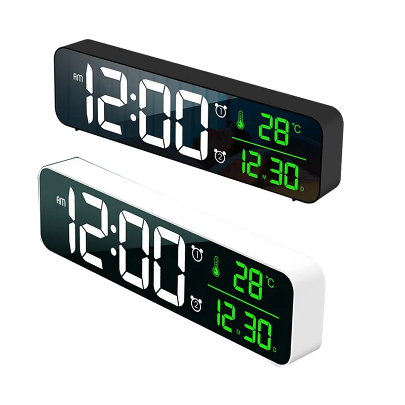 

Fashion Living Room Digital Display LED Digital Perpetual Calendar Clock Luminous Silent Electronic Alarm Clock