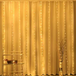 USB LED Curtain Lights for Festive Home Decoration (Warm White)