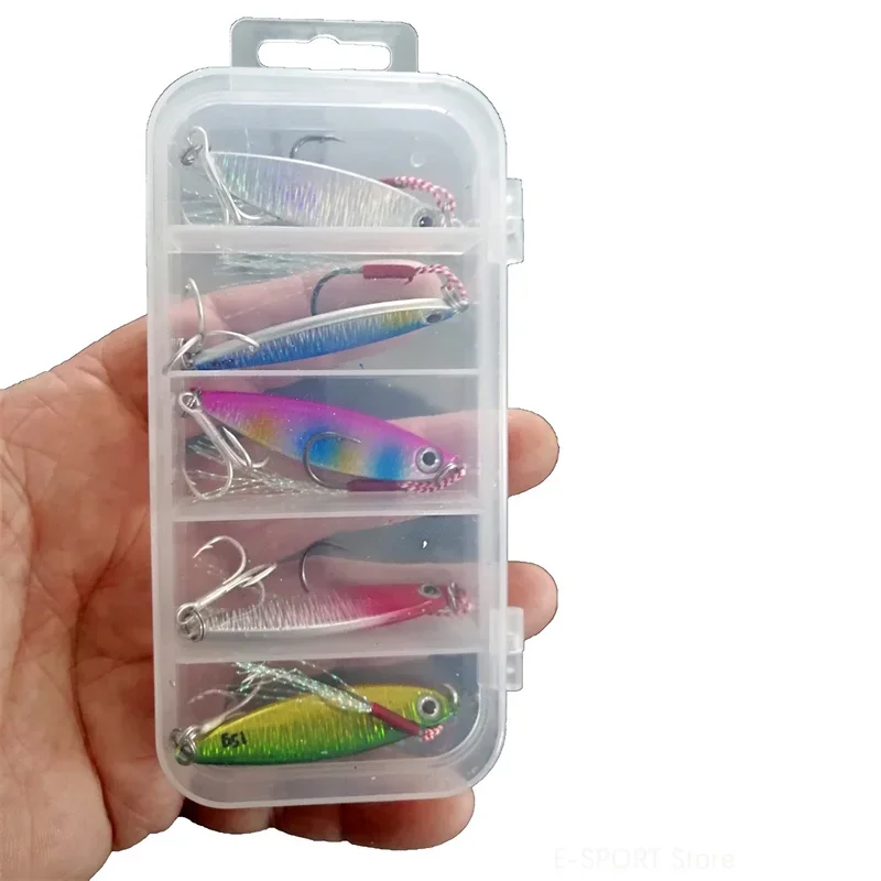 Sea Fishing Metal Jig Lure Set 7g/10g/15g Fast Jigging Lures Wobbler  Artificial Bait Suit Crankbait for Fishing Tuna Trout Pesca