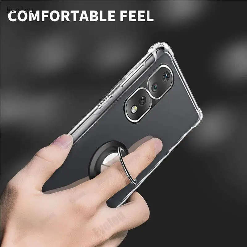 Magnetic Ring Holder Shockproof Transparent Silicone Case