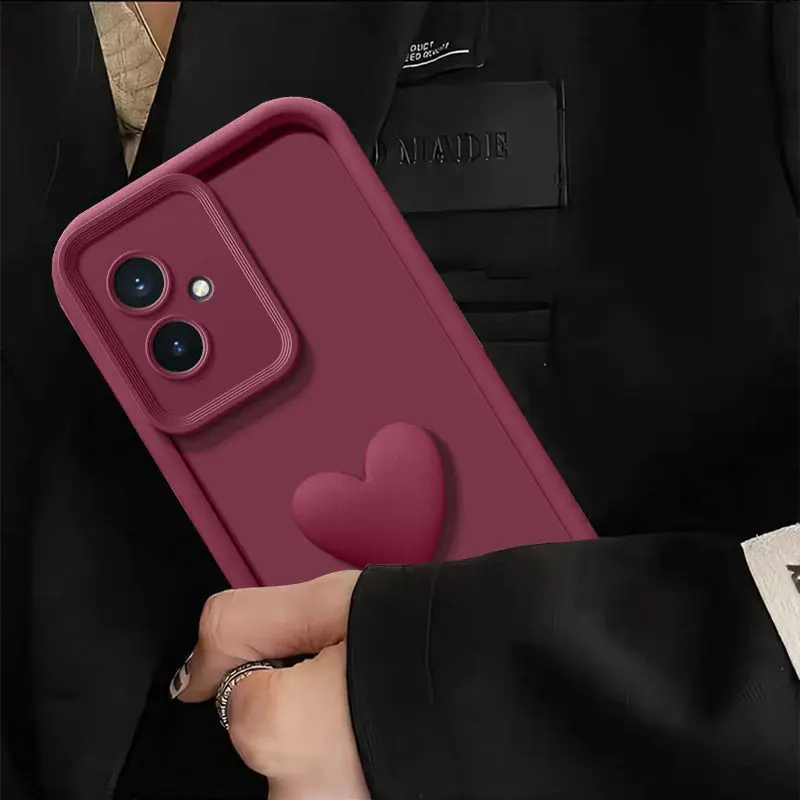 Love Heart Matte Soft Protective Phone Case
