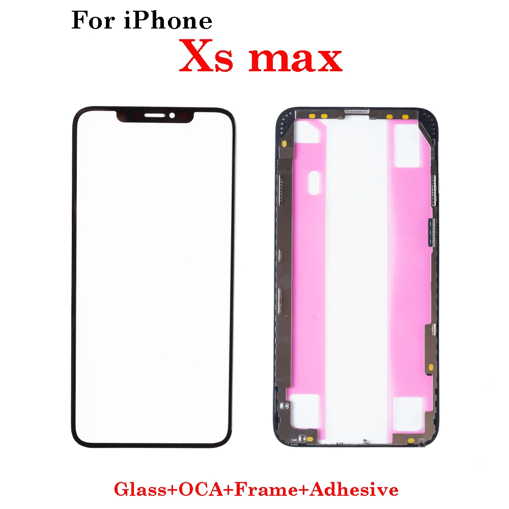 Premium Front Screen Outer Glass with OCA Frame Bezel and Adhesive Tape - High-Quality LCD External Lens Replacement
