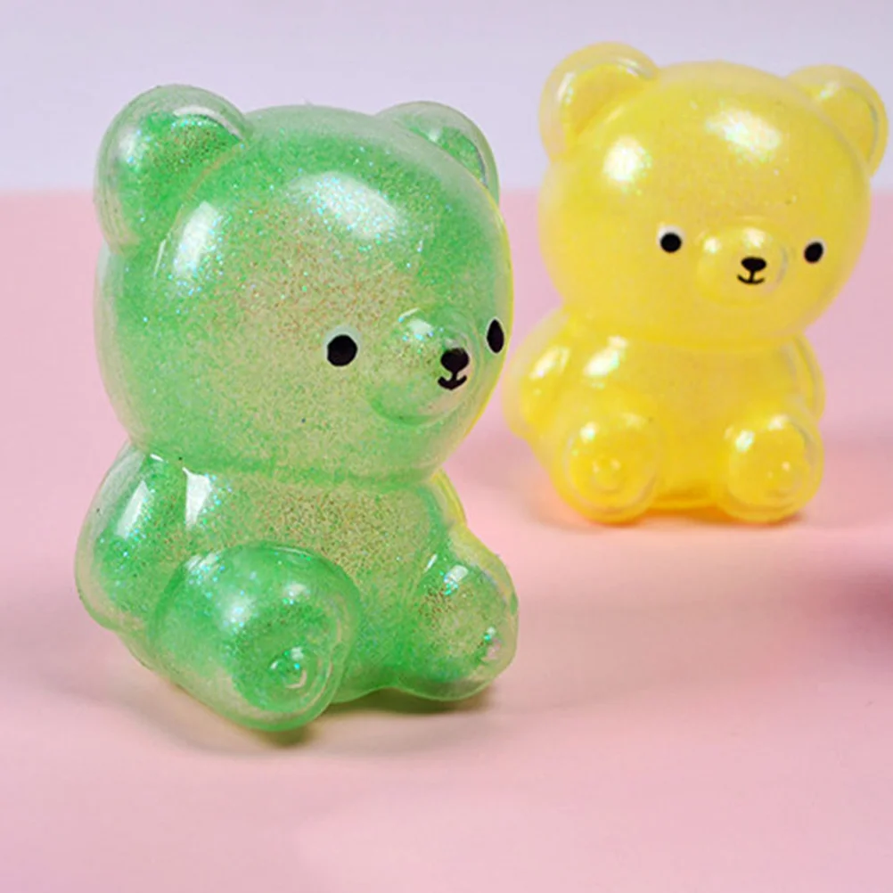 

3 Pcs Decompression Toys Cartoon Squeeze Stress Household Gifts for Stocking Stuffers Animal Bear Prize Supple Compact Stretchy