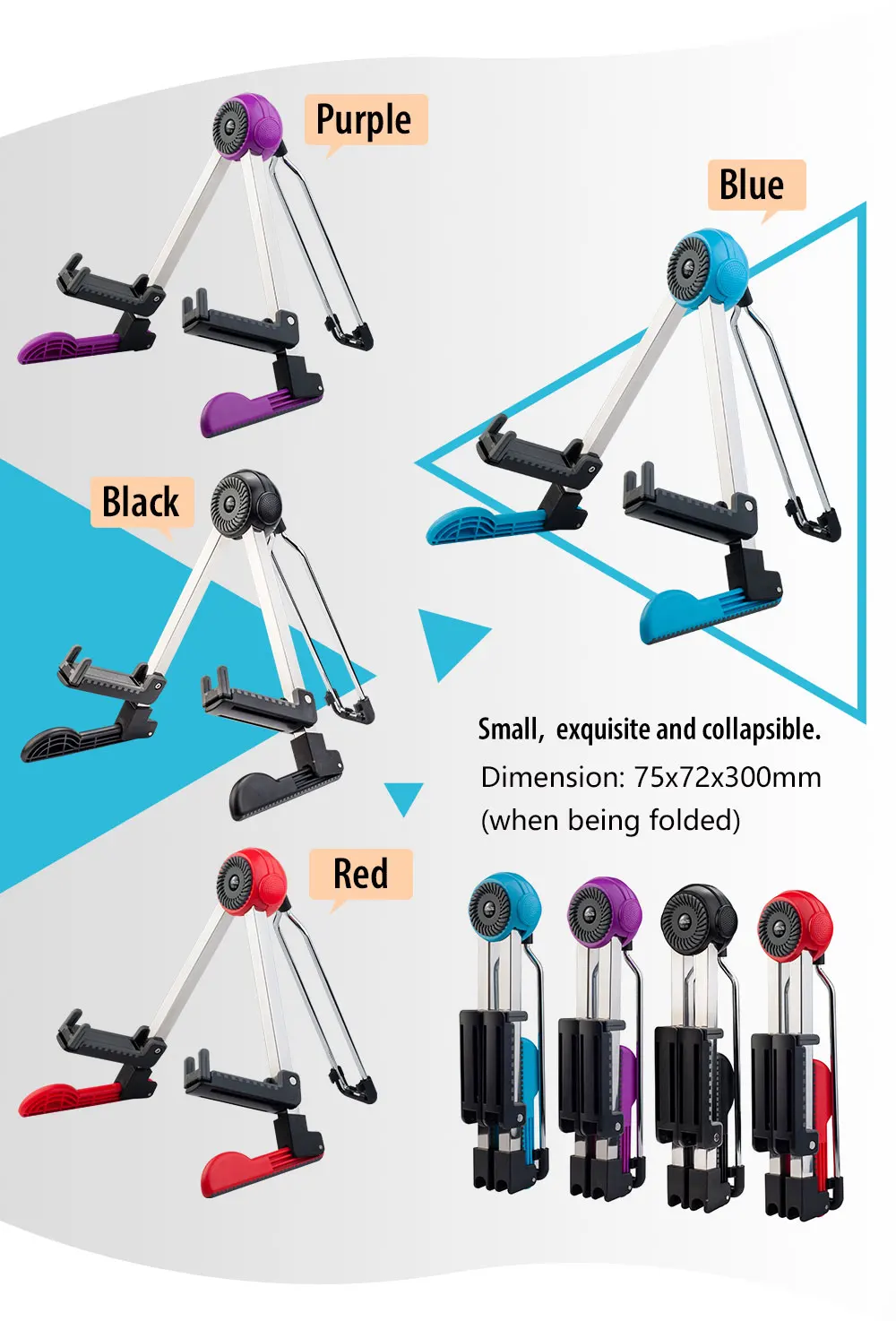 Guitto Series GGS-03 Portable Foldable Guitar Stand A-Frame Design Floor Stand f