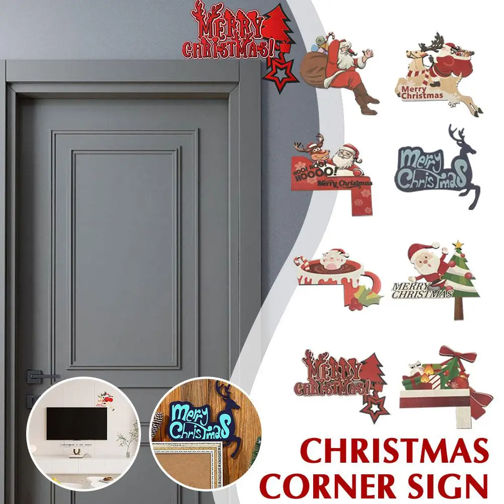 

Wooden Merry Christmas Door Frame Sign Lovely Xmas DIY Door Corner Decoration For Christmas Themed Party Decor Supplies T8M2