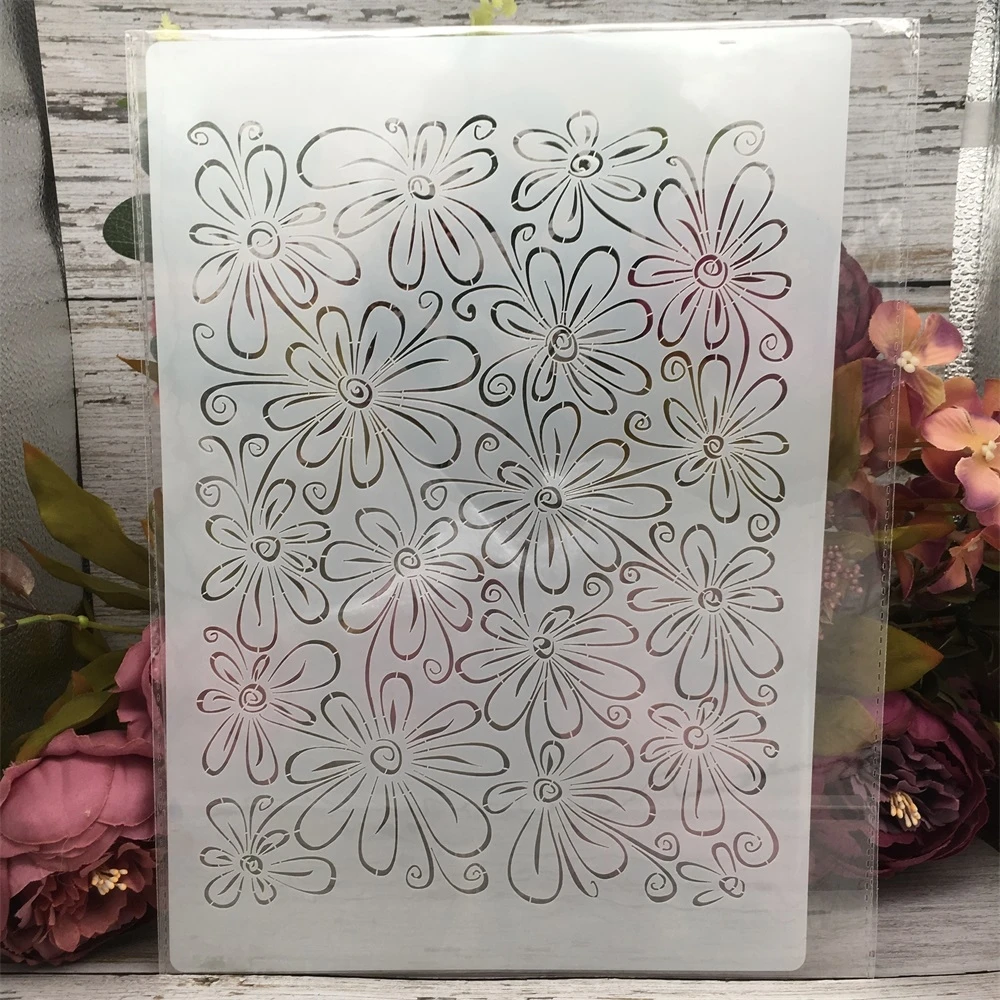 A4 Leaves Texture Decorative Stencil for DIY Projects and Wall Art