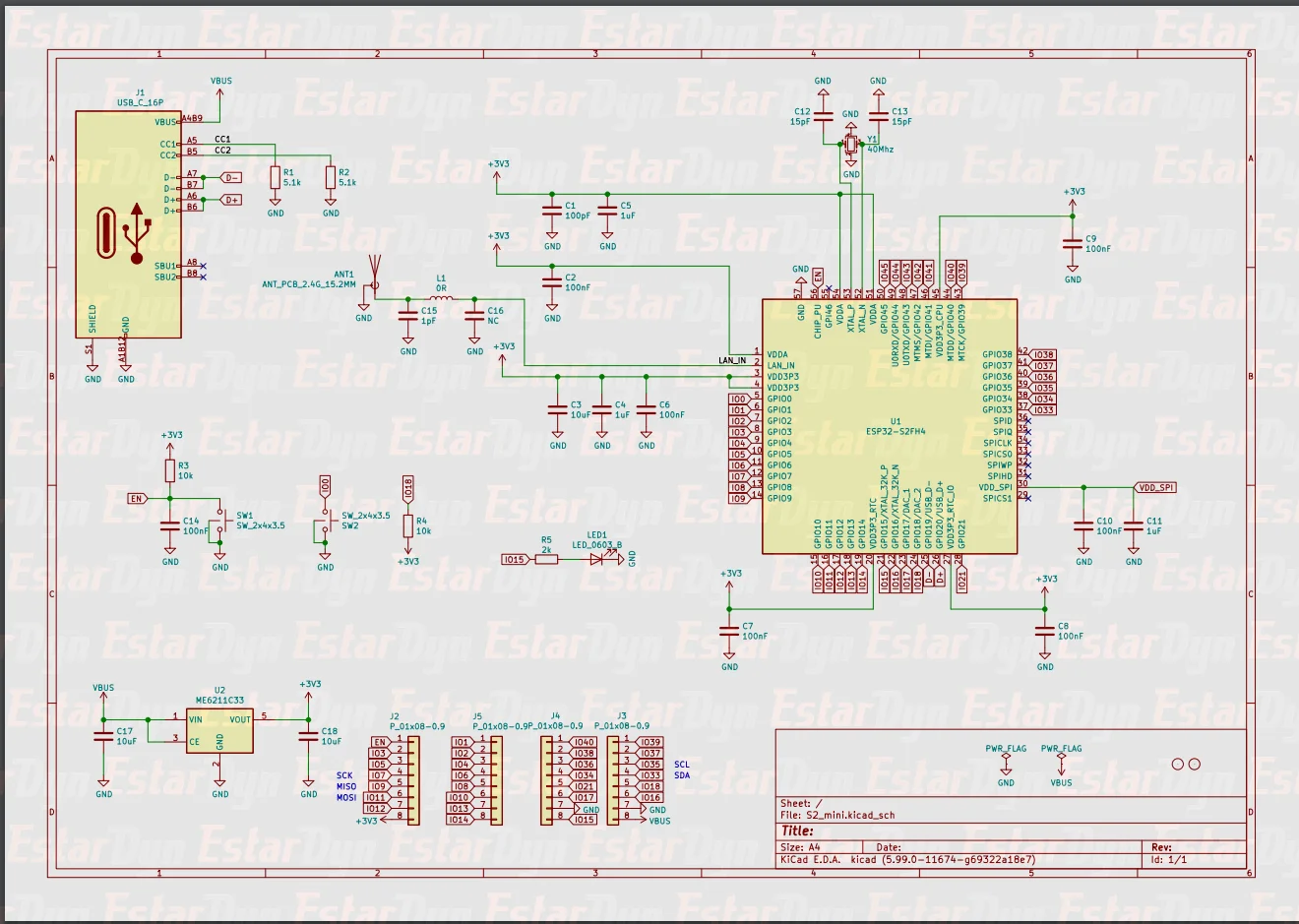 S2 Mini V1.0.0 WIFI IOT Board basierend auf ESP32-S2FN4R2 ESP32-S2 4MB FLASH 2MB PSRAM MicroPython-kompatibel – Detail 3