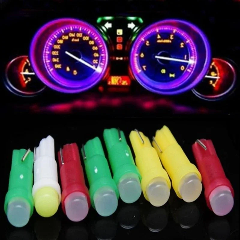 

10pcs T5 Led 1 SMD Ceramic Dashboard Light 12V Car Interior Supplies Auto COB Indicator Lamp LED Gauge Speedometer Bulb