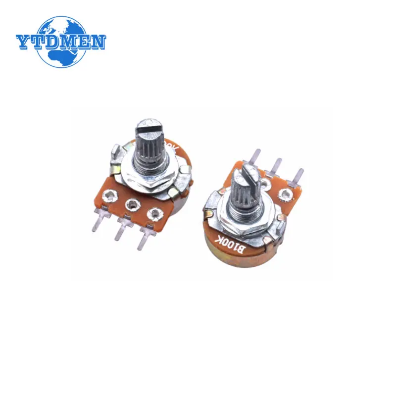 5 Set WH148 Potentiometer 1K 10K 20K 50K 100K 250K 500K 15MM 3Pin Linear Taper Rotary Potentiometer Resistor with AG2 Yellow Cap adjustable resistor linear potentiometer rotary potentiometer potentiometer kit