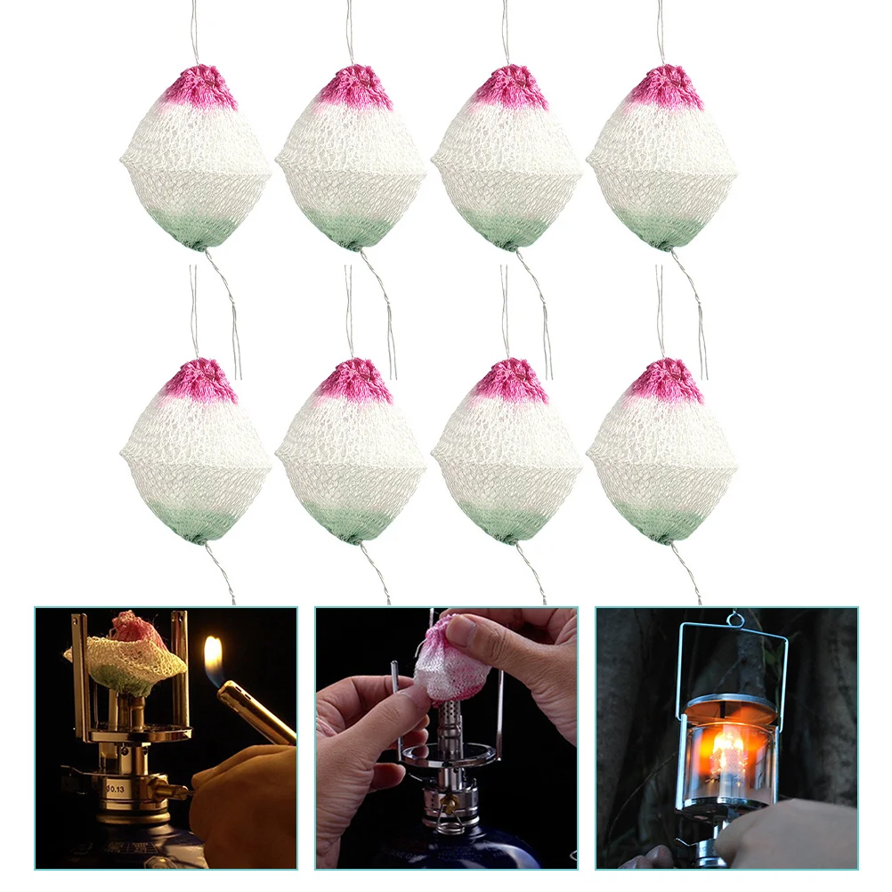 

12 Pcs Light Yarn Lamp Wick Mantle Gas Gaslight Lantern Wire Rayon Hiking Mantles Replacement