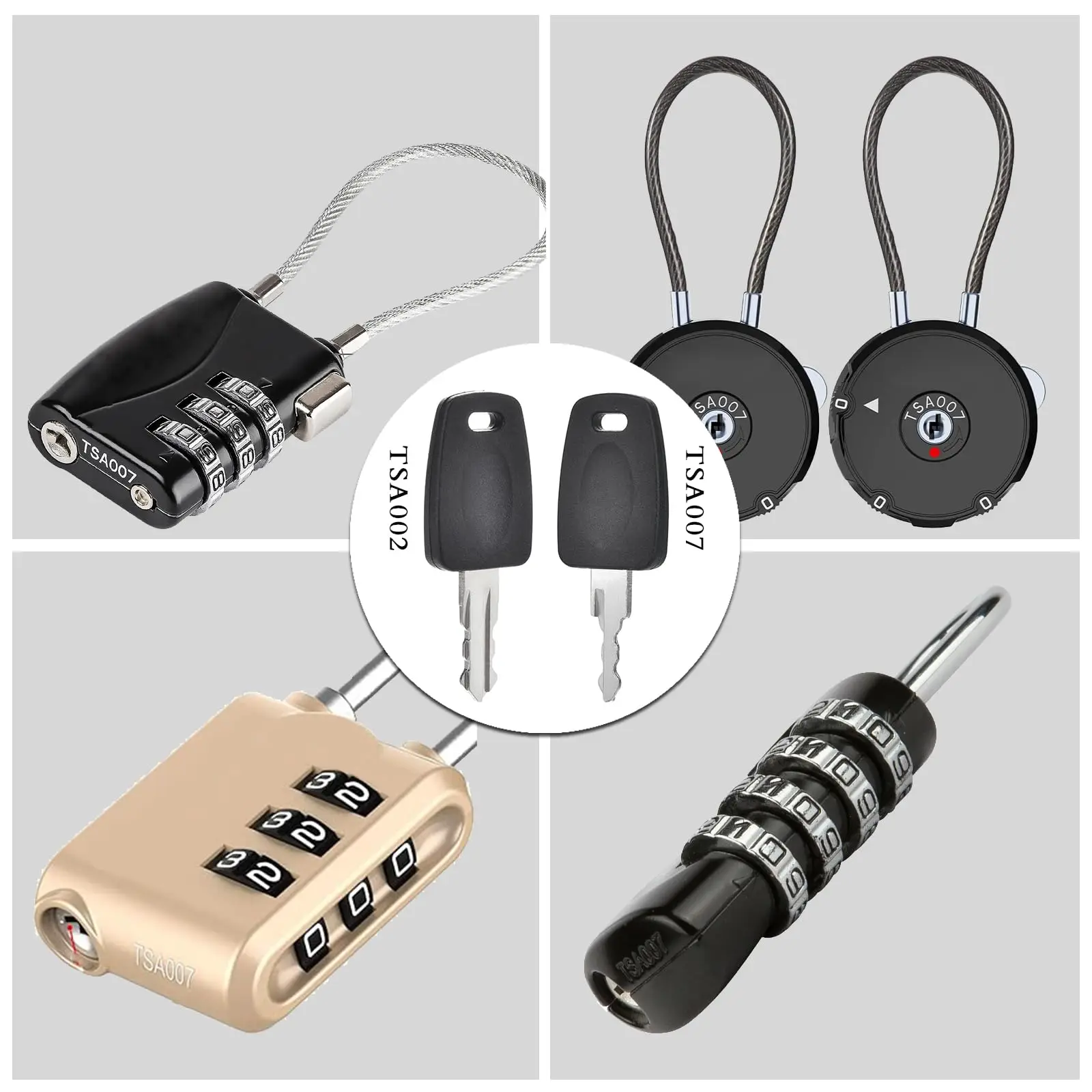 2 Keys for TSA007 TSA002 Master Luggage Keys Universal Approved TSA007 TSA002 Luggage Suitcase Password Locks lock key blanks