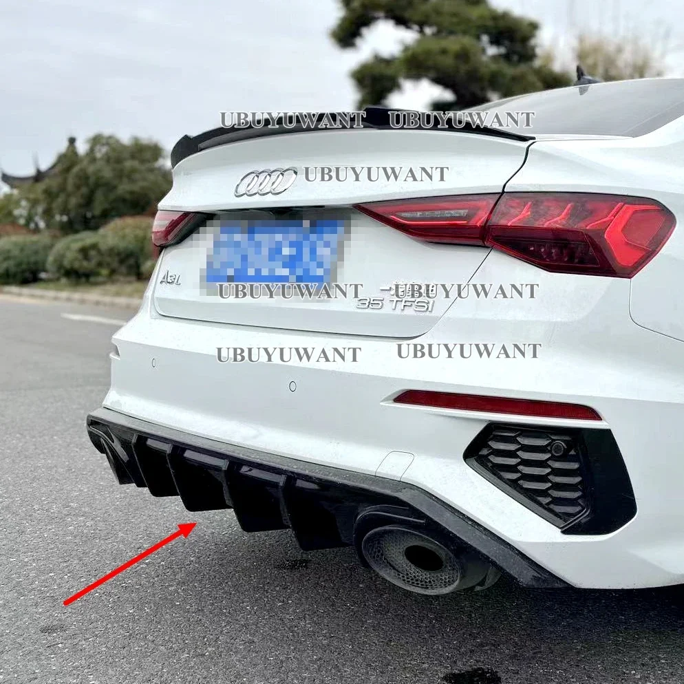 

Для Audi NEW A3 Sport S Line 8Y S3 Sedan Черный спойлер для диффузора заднего бампера ABS 2021-2024 (не подходит для стандарта A3)