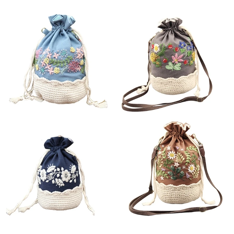 DIY Embroidery Flower Tree Purse Women Bag Needlework Sewing for Cross Stitch Chinese Coin Purses