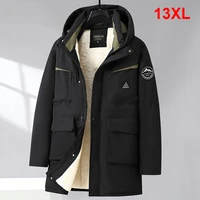 Winter Cargo Parkas Men Thick Fleece Jacket Coats Plus Size 13XL Camp Parkas Waterproof Casual Winter Long Jacket Male Big Size 1