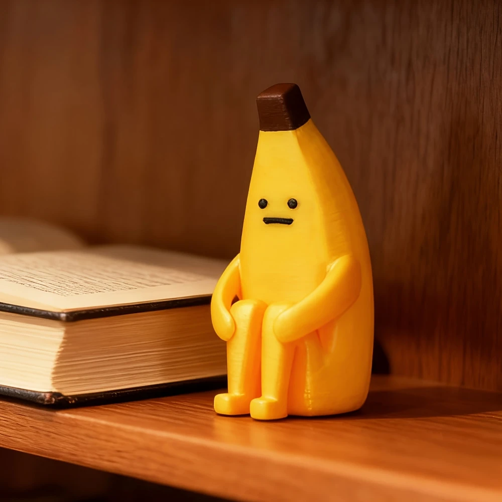 Anxious Banana 3D Printed Figurines – Durable Pla Decor for Home, Office & Car, Giftable (1/2/3Pcs)
