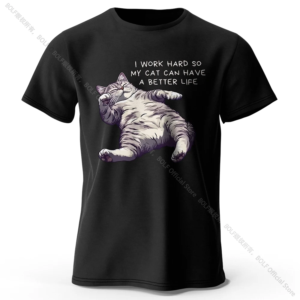 Charming Cat Lover 100% Cotton Tee - Soft & Breathable Round Neck Short Sleeve Unisex Shirt