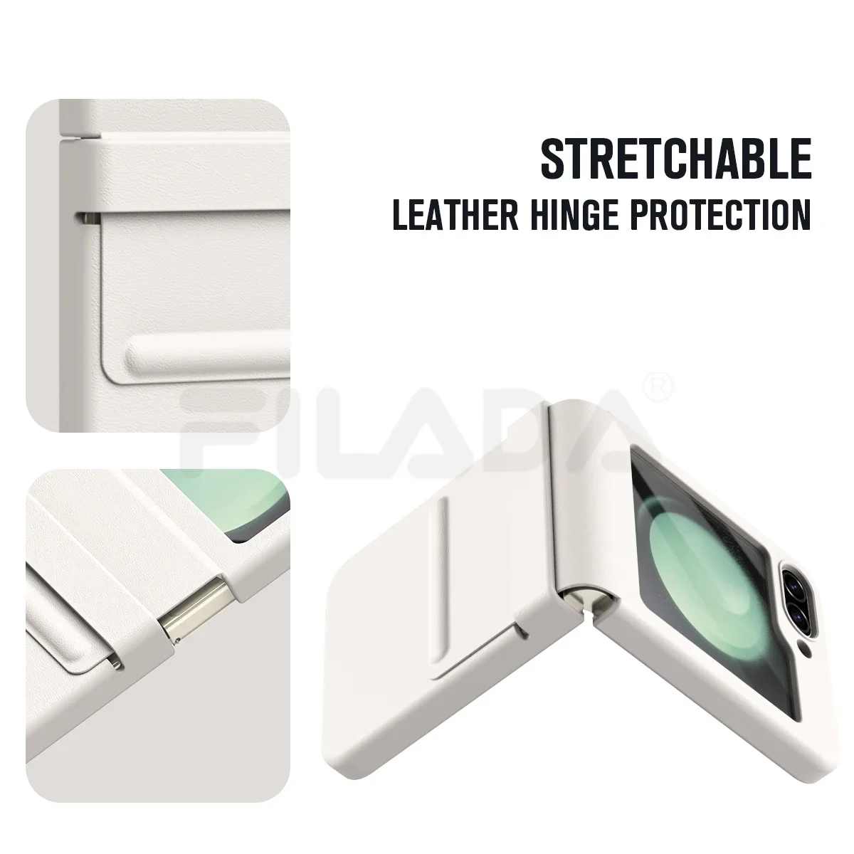 For Samsung Galaxy Z Flip 5 4 3 Case Luxury Skin Friendly Matte Leather Hinge Protect Folding Shockproof Hard Cover Accessories