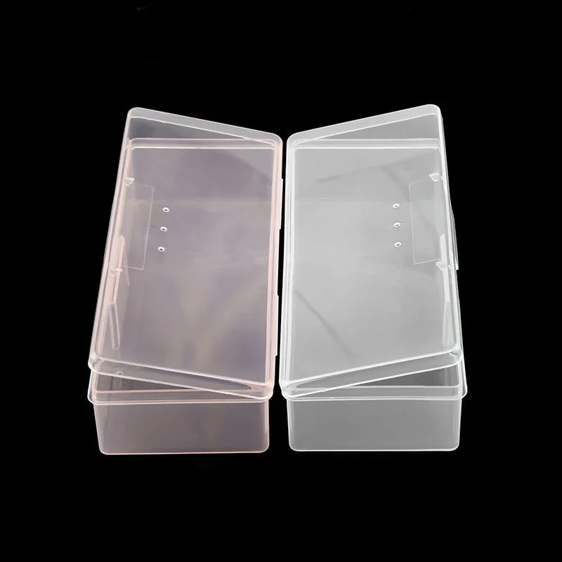 Nail Art Sanding Buffer Files Brush Pen Accessories Tools Plastic Clear Pink Empty Container Organizer Box Storage Case