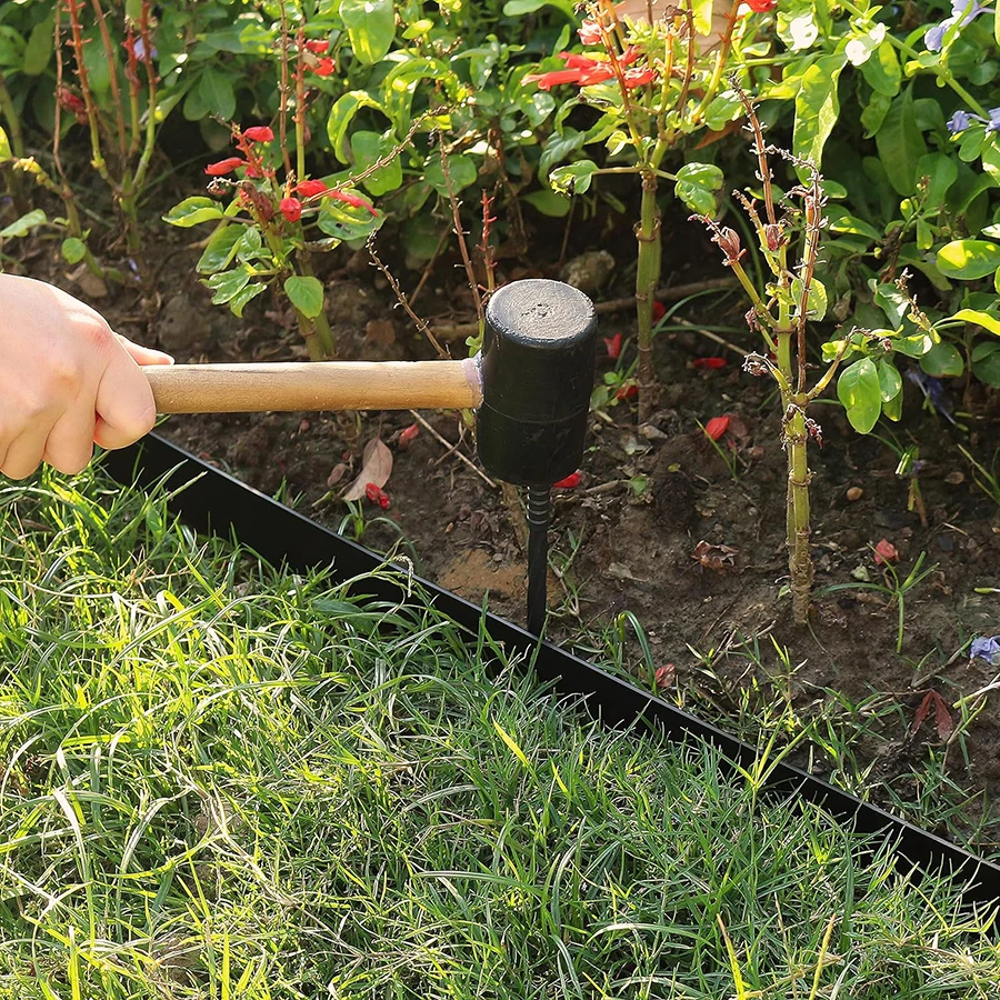 10 meters landscape edging kit, garden edging coil 30 nails, no digging lawn edge design, grass stone isolation belt garden gree