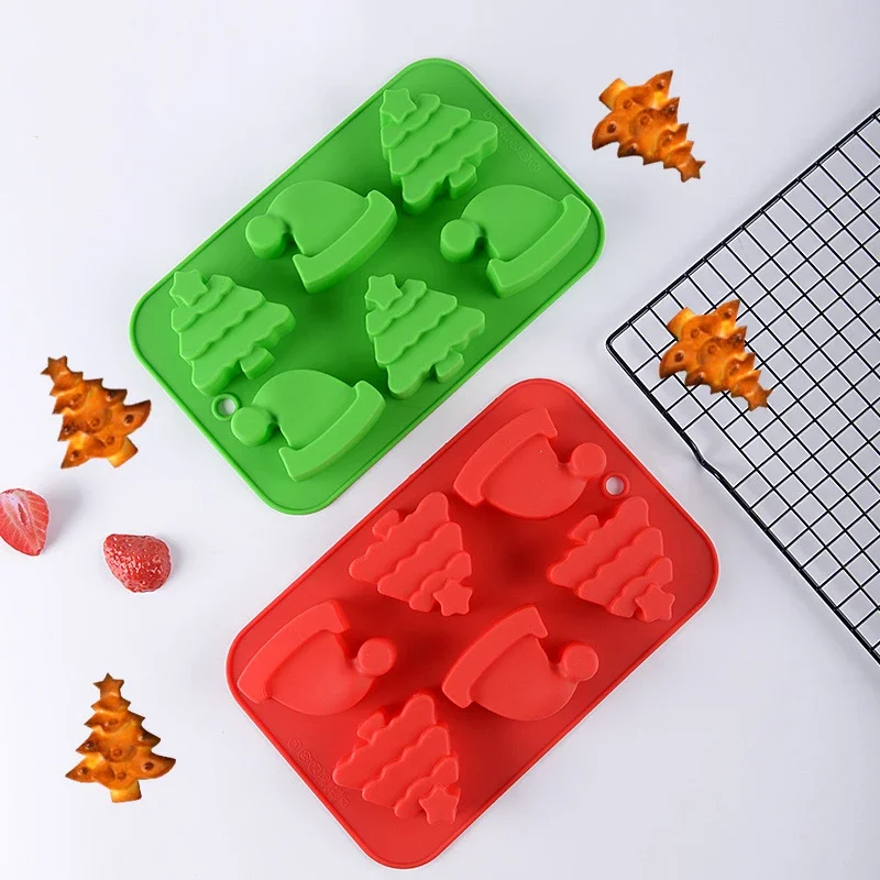 

Christmas Cookie Cutter Tree Hat Cap Chocolate Candy Cake Mold 3D Biscuit Mould Baking Tool DIY Model Food Grade Party Supplies