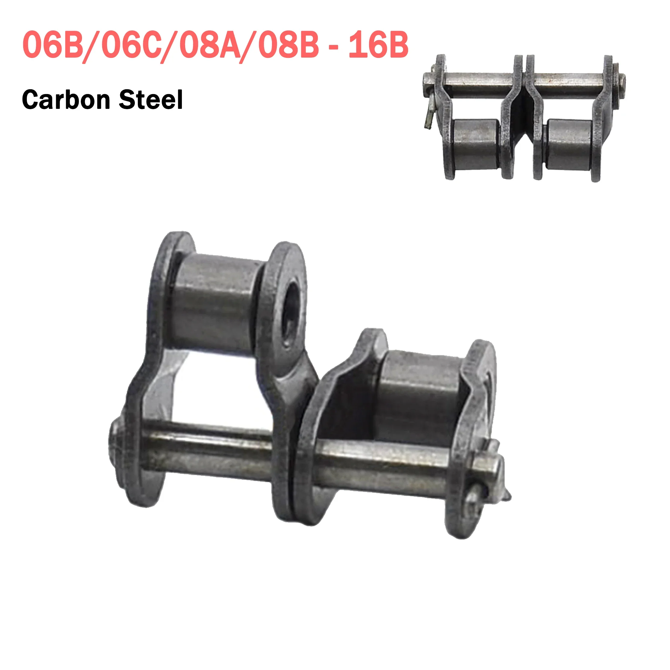 1PCS Дворядна напівпряжка ланцюга Пряжка з вуглецевої сталі промислової трансмісії Роликові ланки ланцюга 06B/06C/08A/08B/10A/10B/12A-16B