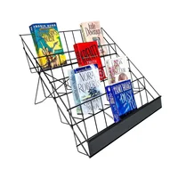 4-Tiered Wire Display Rack Books Magazines Cards Candies 18" Literature Brochure Stand Retail Store Countertop Organizer Black 2