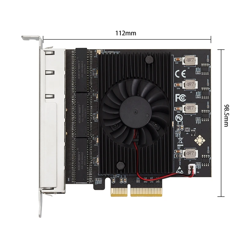 Pcie 2.5 기가비트 네트워크 카드, 2.5G 비전 산업용 카메라 캡처 NAS용 칩, RJ45, 2500Mbps, NIC Realtek 8125B, 6 포트