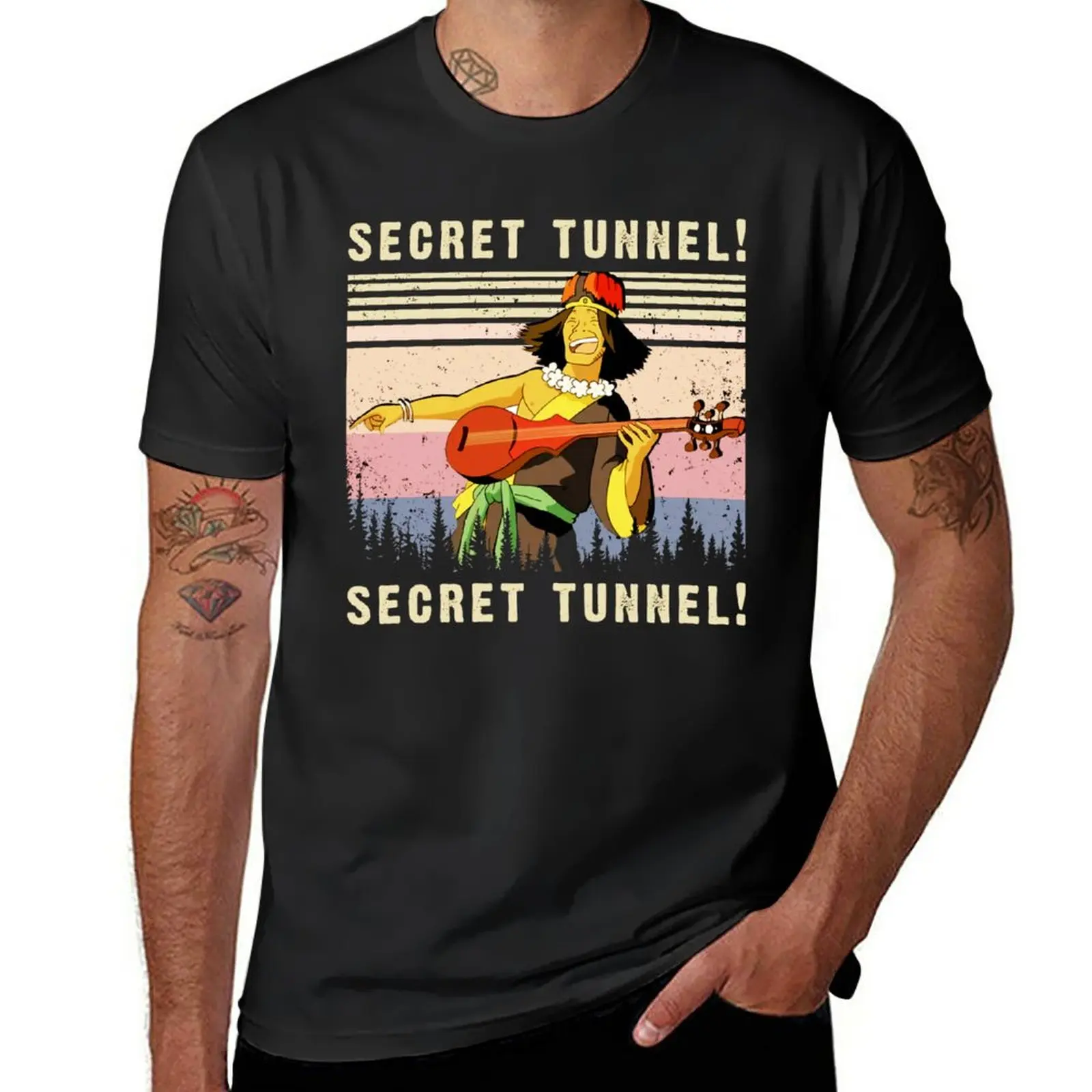 New Secret Tunnel Secret Tunnel Last Airbender Vintage Retro T-Shirt Funny T Shirt Abbigliamento Uomo