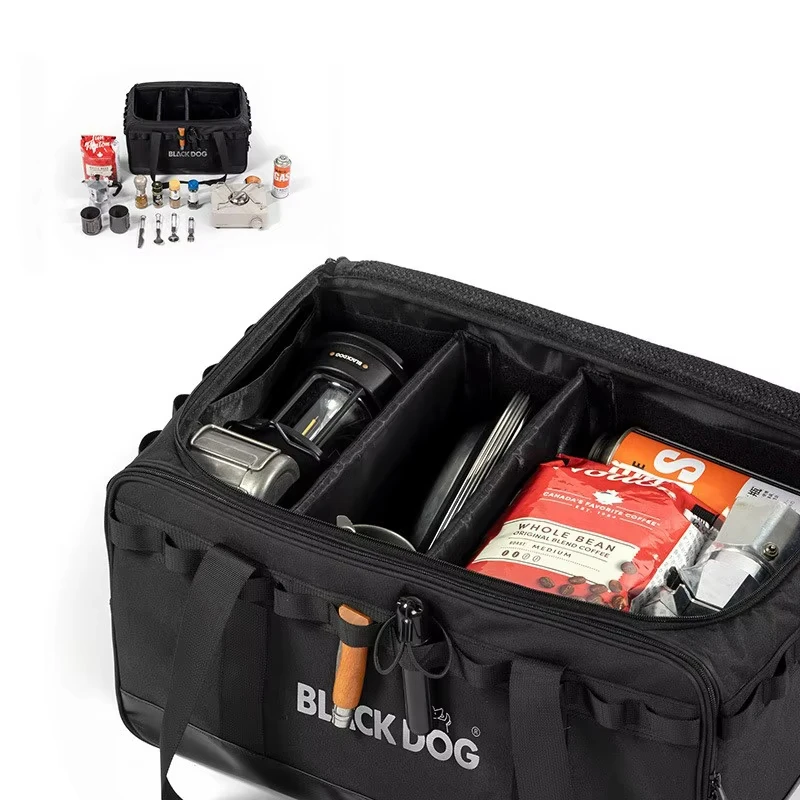 BLACKDOG 캠핑 보관 가방 300D 옥스포드 천 방수 장비 정리함 대용량 휴대용 장비 가방 (칸막이 포함)