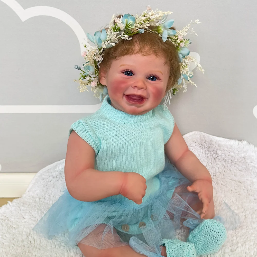 

20inch Reborn Harper Newborn Baby Doll Lifelike Soft Cuddly Body Doll 3D Painting with Genesis Paint Visible Veins Doll for Girl