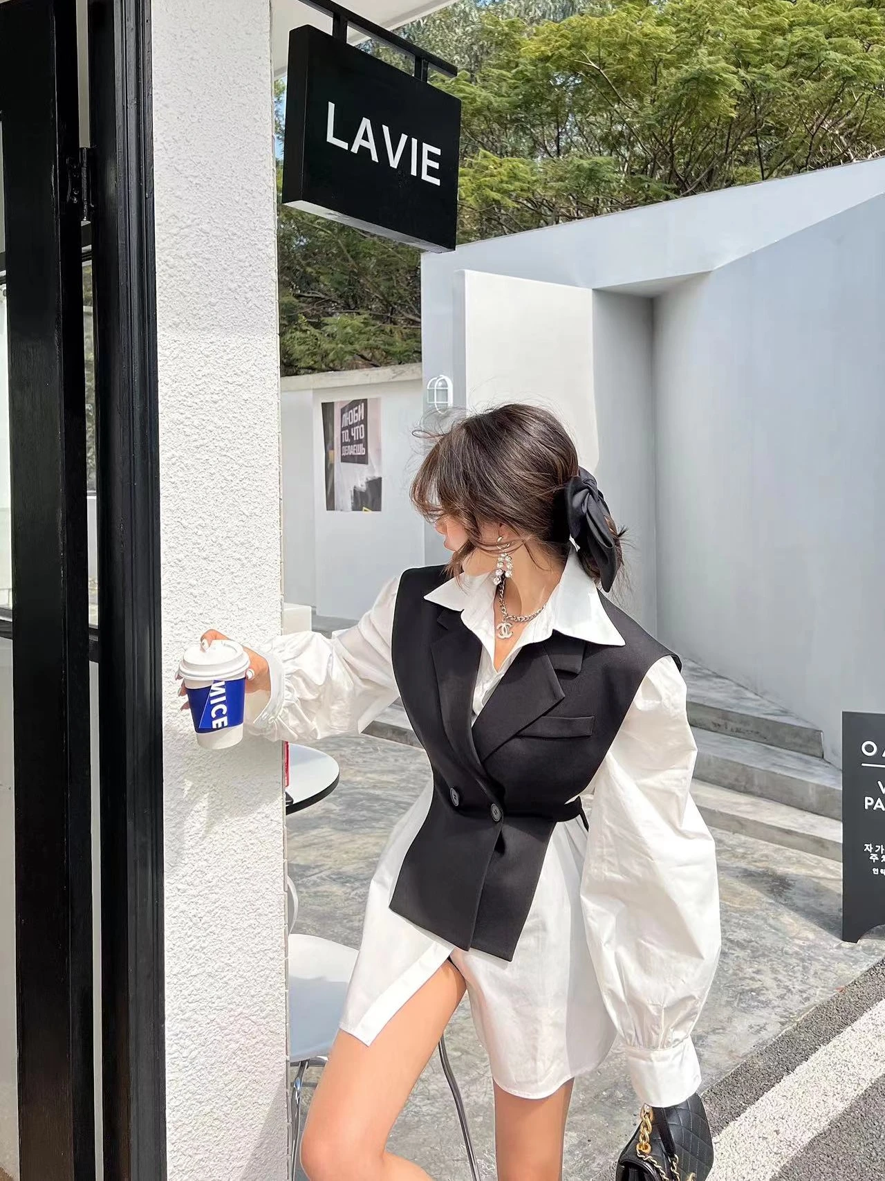 

SuperAen 2023 New Korean Design Contrasts College Style Suit Dress Fashion Shirts Tops