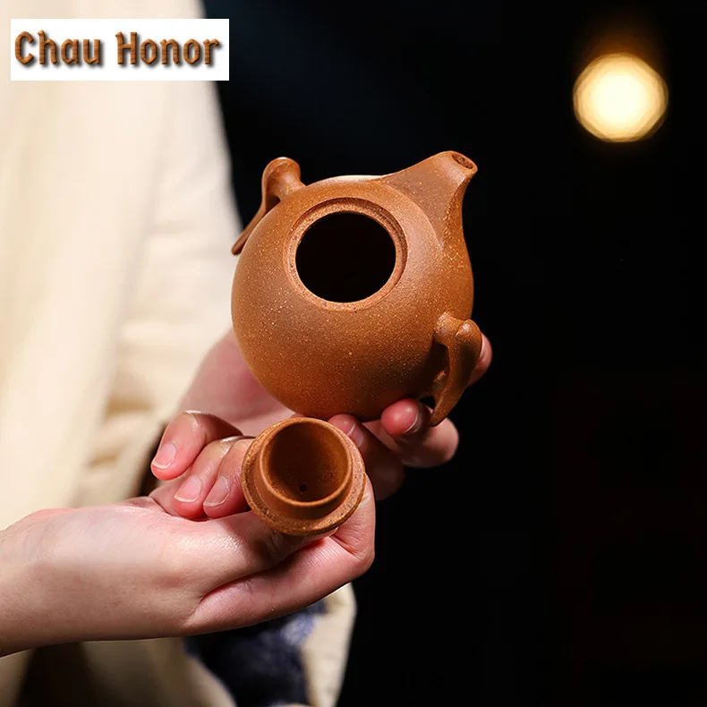 240ml High-end Yixing Purple Clay Teapots Handmade Penguin Hand-held Pot Raw Ore Mud Kettle With Strainer Chinese Zisha Tea Set