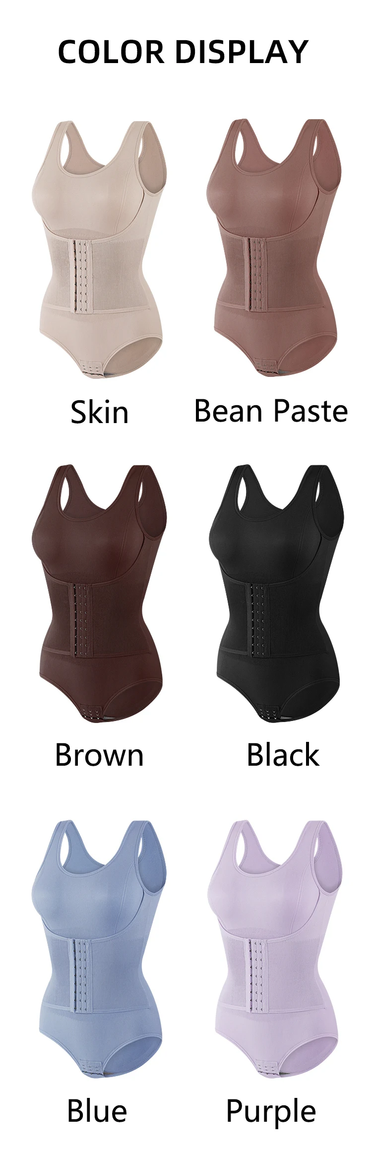 Body gainant avec fermeture éclair et gainage ventre plat corset_voghion.com