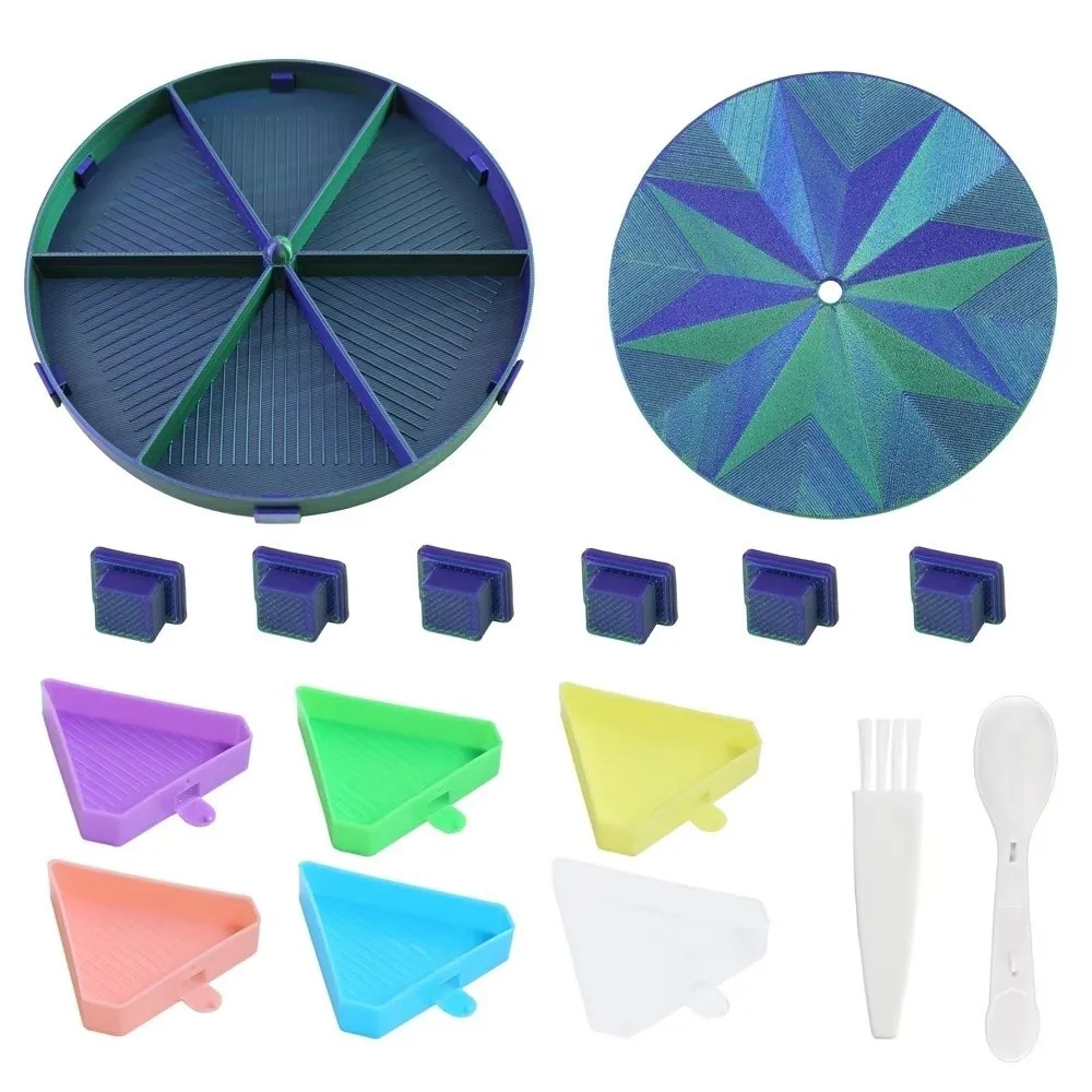 DIY Craft Diamond Painting Tray Kits Embroidery Multi-Color Large Diamond Painting Tray With Lid Rotating Stackable