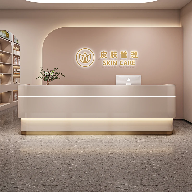 Beauty Store Reception Desks Conference Grocery Modern Store Reception Desks Bakery Office Mobili Di Lusso Nordic Furniture grocery box latch glove box buckle beige car accessories for camry xv40 2006 2011 for toyota glove box tool l r plastic car none