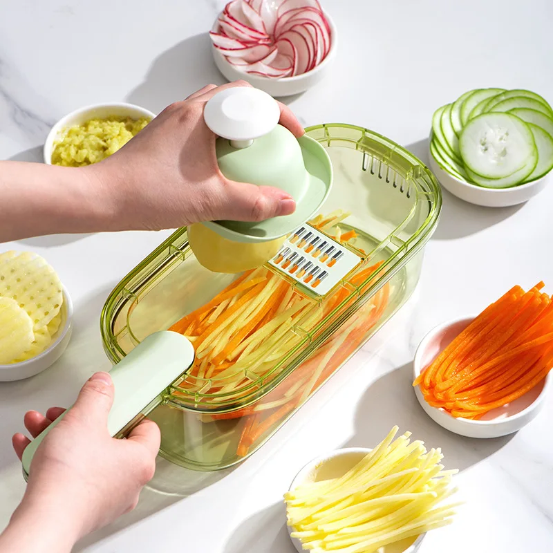 Vegetable Chopper Multifunctional Slicer Food Cutter Grater with Container  Fruit Vegetable Shredders Kitchen Tool Accessories - AliExpress