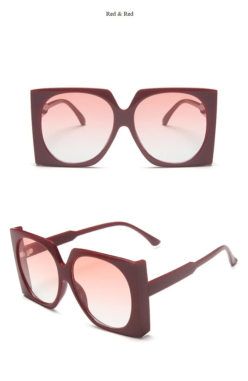 Oversized Square Sunglasses For Women Vintage Style Gradient Shades_voghion.com