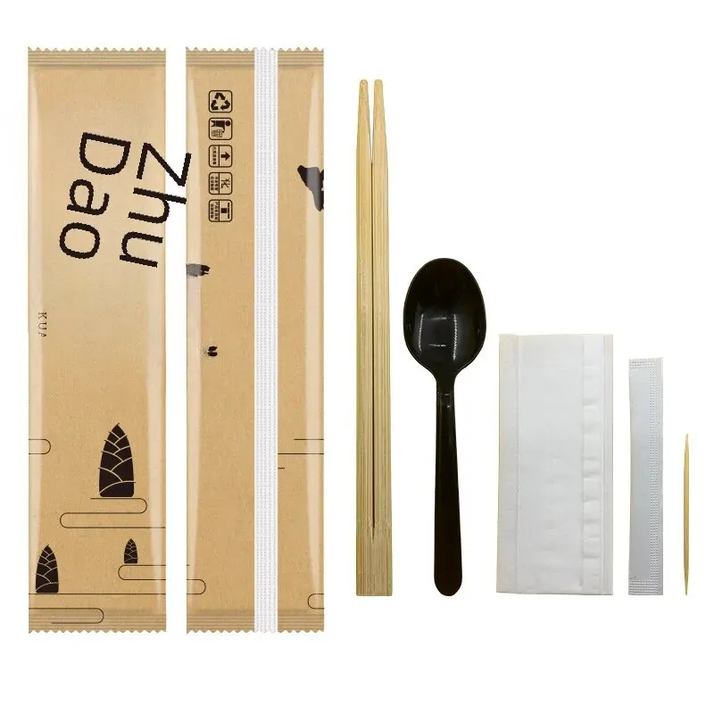 Four-piece Disposable Chopsticks Set Wood