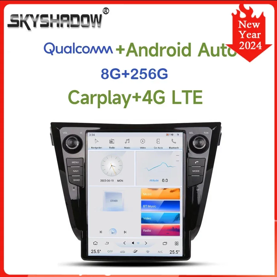 

Tesla Qualcomm Carplay Android 11.0 8G+256G SIM Car DVD Player GPS RDS Radio wifi Bluetooth For Nissan QashQai X-Trail 2013-2016