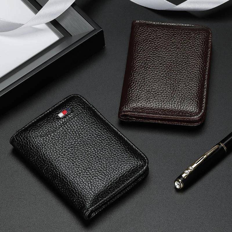 Luxury Men Card Holder Leather Thin Mini Men's Wallet Small Pocket Purse Women Bank Credit Card Holder for Men Wallets leather wallet wallet card holder card holder credit card holder credit card wallet card wallet wallet card bag