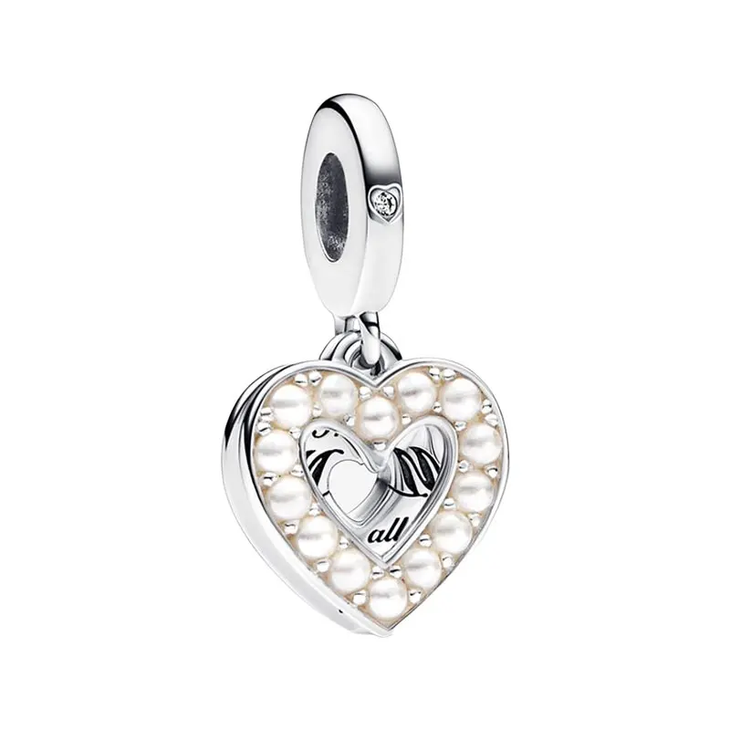 

Подвеска женская из серебра 925 пробы с белым жемчугом и сердцем