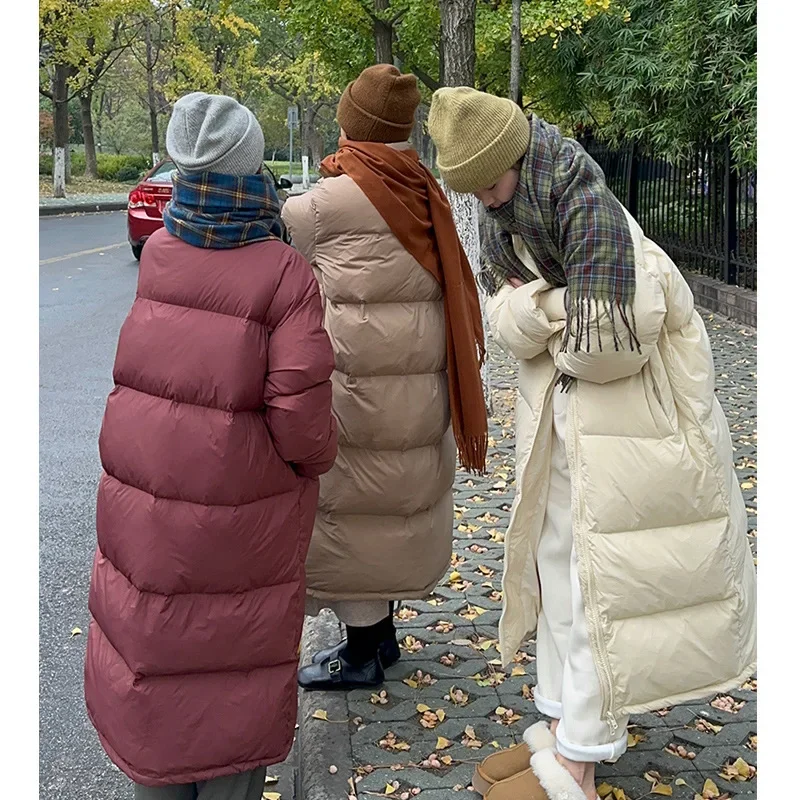 

Женская длинная пуховая куртка с капюшоном, толстые теплые парки, ветрозащитное пальто, женская верхняя одежда, повседневные топы, Зимняя мода