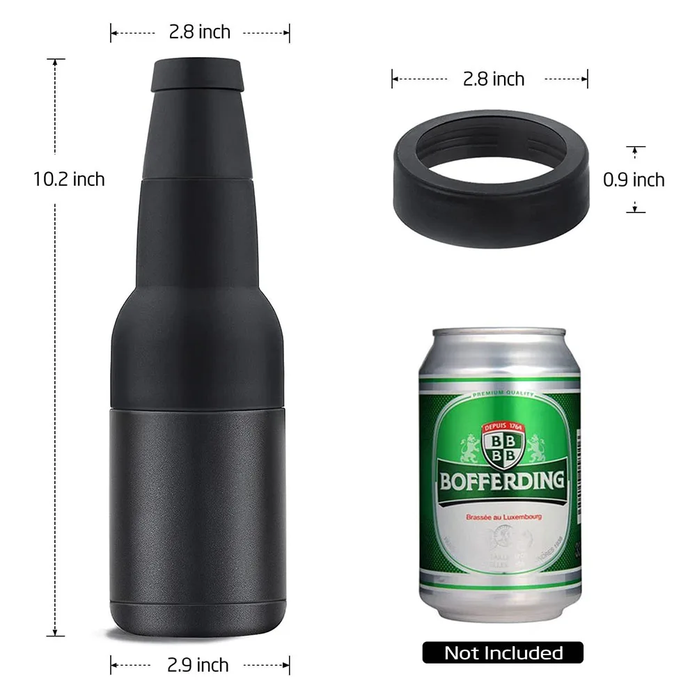 Double Walled Can Cooler 1-5Pc With Beer Opener Slim Can Beer Bottle Insulators Holder Fits 12Oz Standard Bottle Cooler Gift Men double walled can cooler