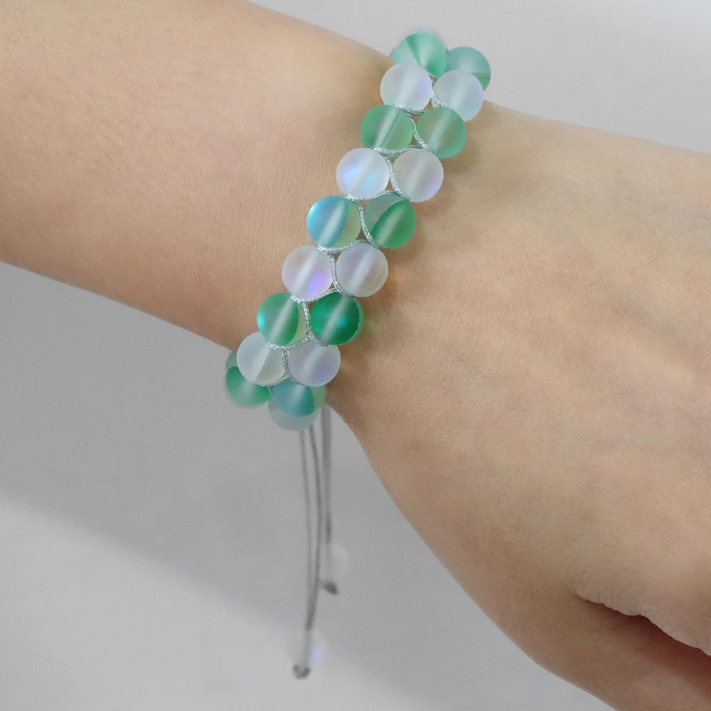 Mystic Mermaid Moonstone Beaded Bracelets Natural Stone