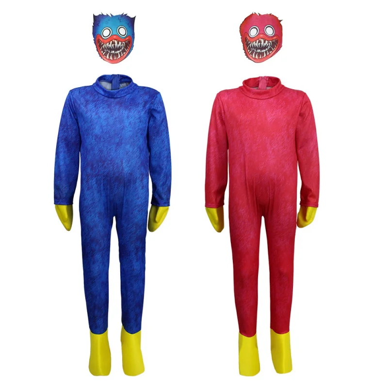 Huggy Cosplays Halloween Cosplay Huggy Wuggy Costumes Cartoon Horror Big Mouth Fluffy ...